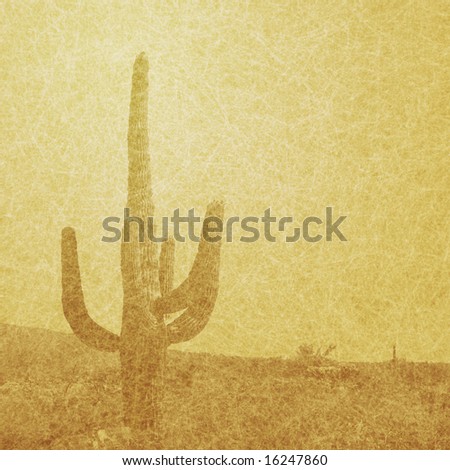 Old faded rendering of a desert scene background