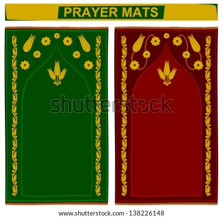Illustration of islamic prayer mats in 2 different colors