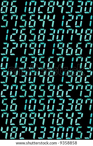 Retro digits from old calculator screen