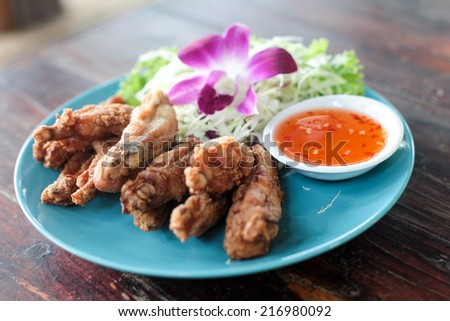 fried chicken with salt Thailand food yummy