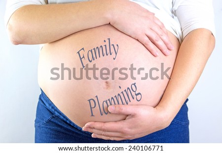 Pregnant woman belly with \