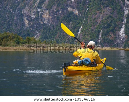 sea kayak in Milford Sound, New Zealand