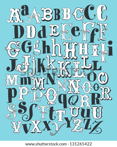 Hand Draw Vintage Alphabet Hand Draw Vintage Alphabet