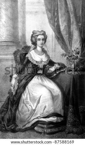 The queen Marie-Antoinette Vintage engraved illustration Les reines de France by A.Celliez ed Lehuby in 1851 France The queen Marie-Antoinette Vintage engraved illustration Les reines de France by A.Celliez ed Lehuby in 1851 France