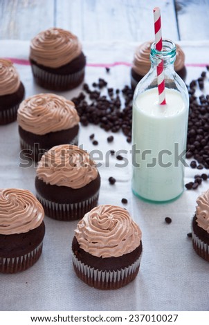 Chocolate cupcakes with Chocolate frosting, Creamy Chocolate Cupcake, Coffee Cupcake