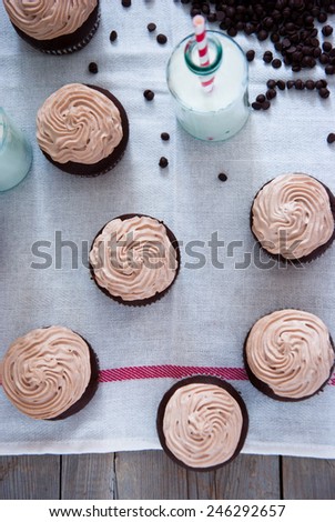 Chocolate cupcakes with Chocolate frosting, Creamy Chocolate Cupcake, Coffee Cupcake