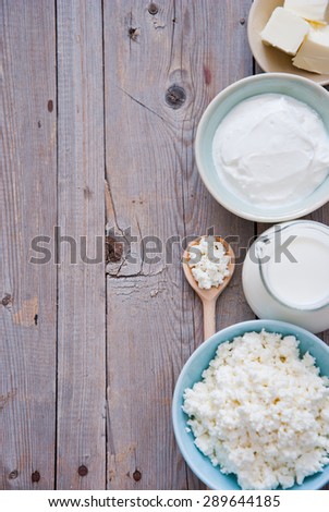 Organic Farming Cottage cheese, sour cream, butter and milk