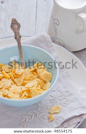 Breakfast - corn flakes and milk