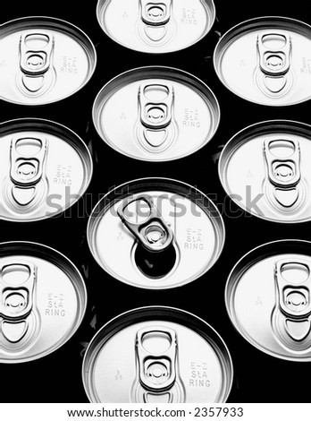 Tops of aluminum cans