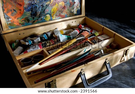 Artists Paint kit with easel and brushes