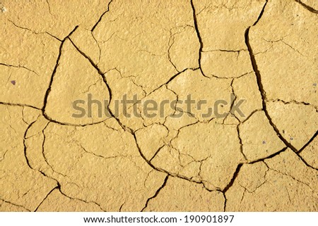 Close-up of dry soil in arid climate. Cracked ground in a desert.
