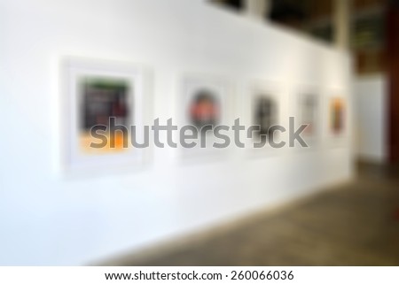 Art gallery generic background. Intentionally blurred editing post production.