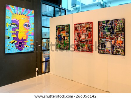 BANGKOK - NOVEMBER 28: Thai Contemporary Art Exhibition on November 28, 2014 at Hof Art Gallery, Bangkok, Thailand.