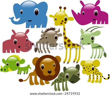 african animals clipart. african animals: elephant,