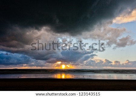 Storm clouds and Sunset at Silver Strand State Beach in Coronado, California