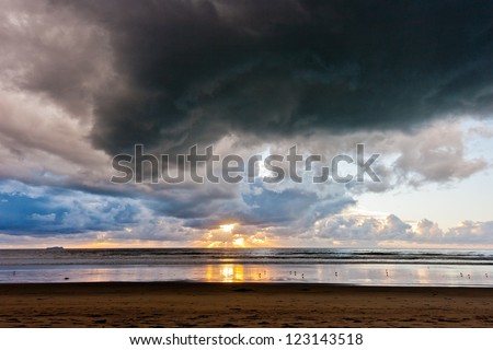 Storm clouds and Sunset at Silver Strand State Beach in Coronado, California