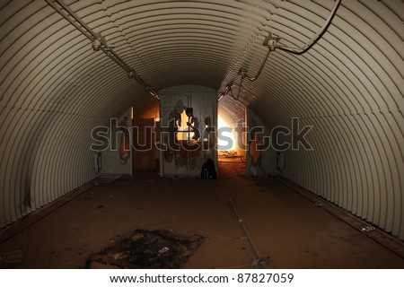 Inside and abandoned bomb shelter / fallout shelter. A Cold War Relic.