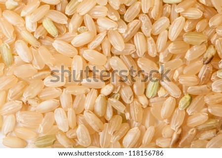 Macro close up of organic brown rice background