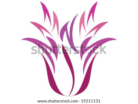 tulip shape stylize background pattern - stock vector