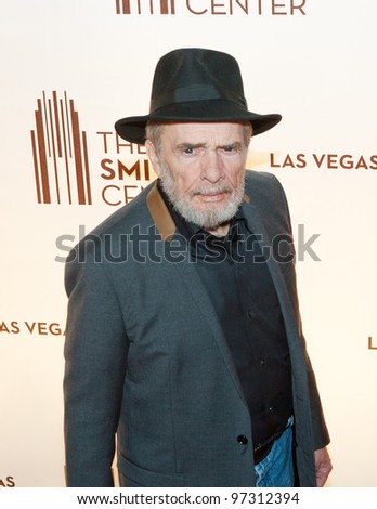 LAS VEGAS - MAR 10: Merle Haggard arrives at The Smith Center grand opening celebration on March 10, 2012 in Las Vegas, NV