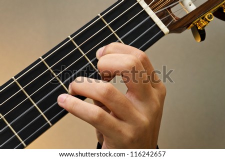 Left Hand Position Basic Chord of Classic Guitar / D Chord