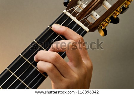 Left Hand Position Basic Chord of Classic Guitar / Bmaj7 Chord