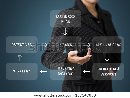 Business Woman Present Business Plan Work-flow Concept