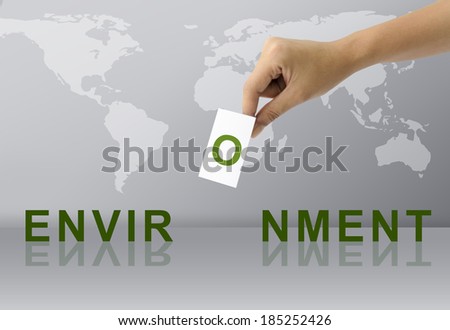 Hand Fill Letter for Complete Environment word