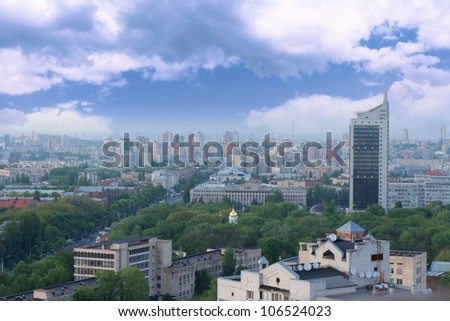 Aerial view on Kyiv (Kiev) - capital of Ukraine