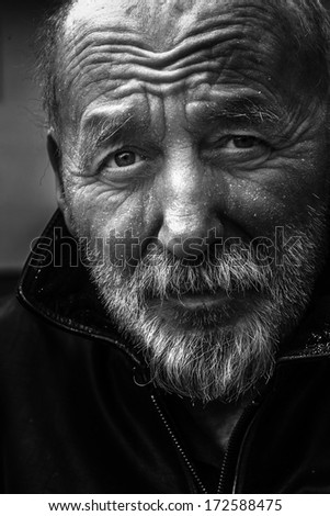Homeless old man portrait Homeless old man portrait