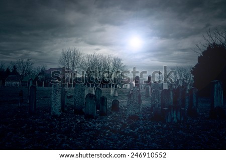 Cemetery at midnight