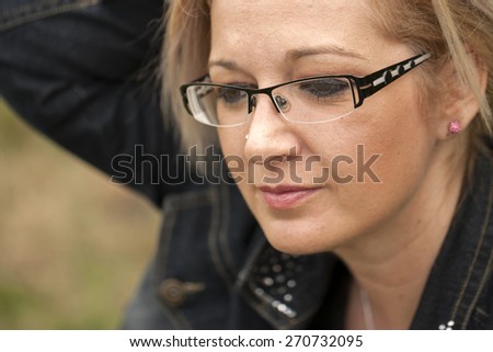 Natural forty years old woman portrait