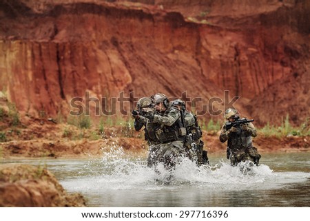 army rangers in action in the battlefield area
