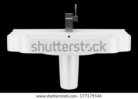 ceramic bathroom sink isolated on black background