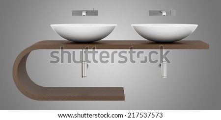 modern bathroom sink isolated on gray background