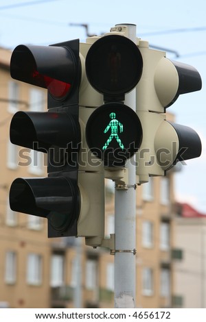 detail of semaphore, stoplight,road safety