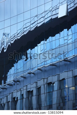 glass wall office building abstract mirror effect