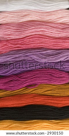 embroidery skeins rainbow - parallel  lines pattern