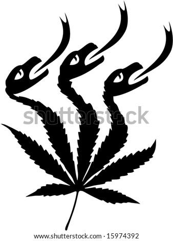 stock vector Cannabis hallucination tattoo tshirt design
