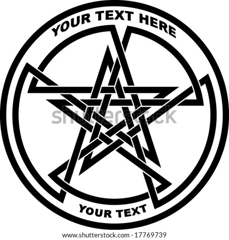 stock vector : double pentagram - tattoo, t-shirt design