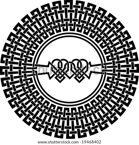 stock vector : mandala henna celtic tattoo, t-shirt round design mandala tattoo
