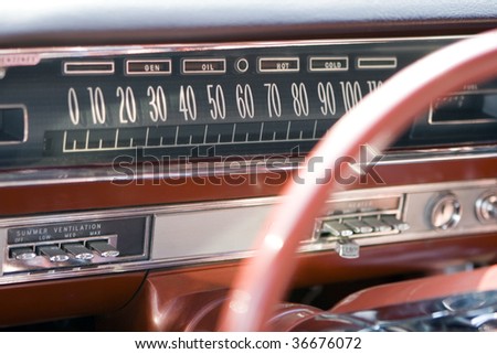 stock photo old car dashboard detail