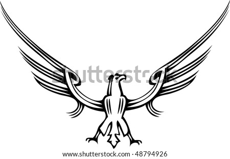 bird silhouette tattoo. stock vector : ird - tattoo