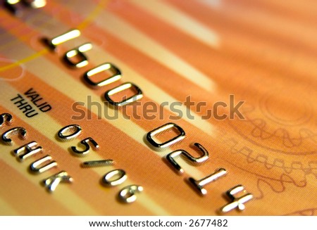extreme close-up view of part of bank card