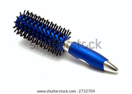 blue hairbrush