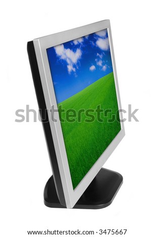 Wallpaper For Lcd Monitor. stock photo : LCD monitor with color wallpaper on the screen