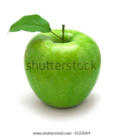 fresh green apple with green leaf fresh green apple with green leaf