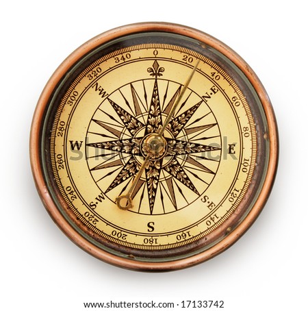 vintage compass on white background vintage compass on white background