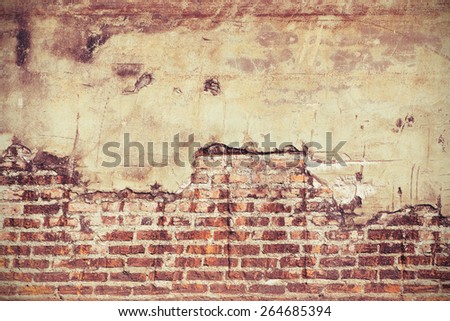 Old grunge brick wall color effect for background
