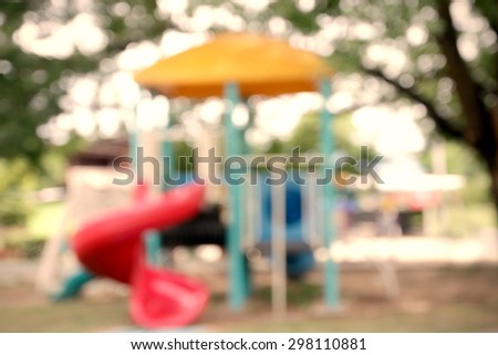 blurred image for background of children\'s playground,activities at public park